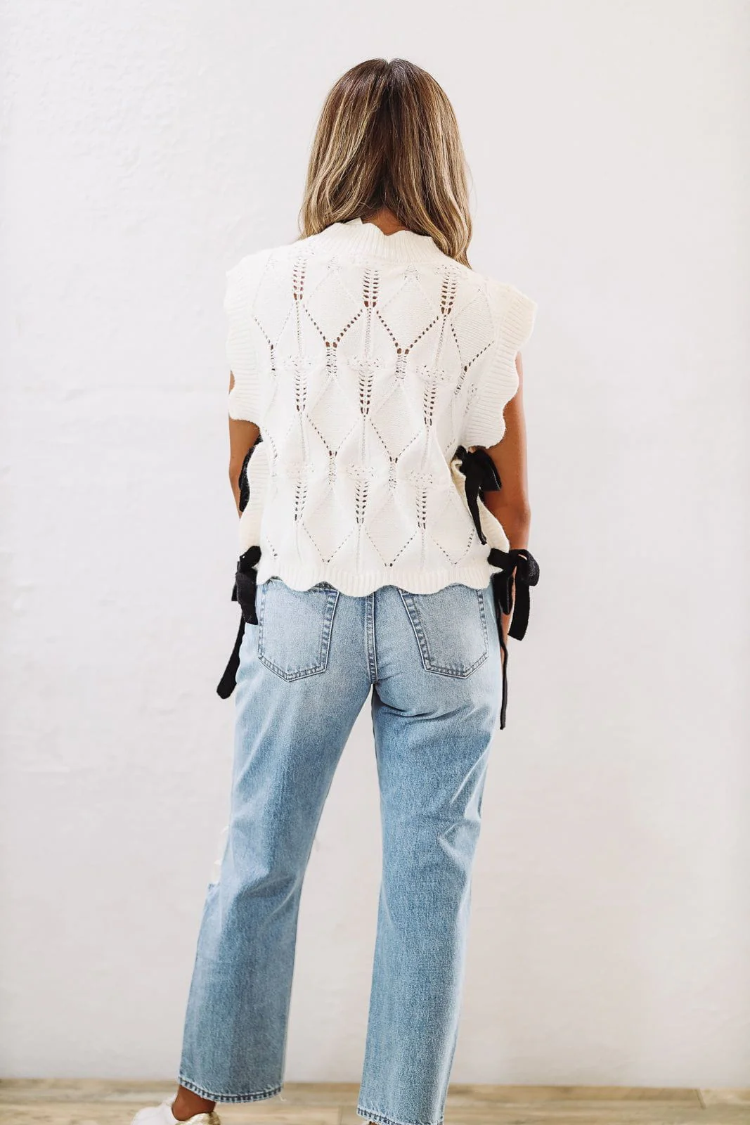 Radiate Beauty Crop Sweater - Cream and Black - Image 4
