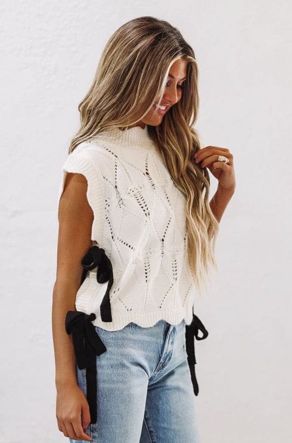 Radiate Beauty Crop Sweater - Cream and Black - Image 5